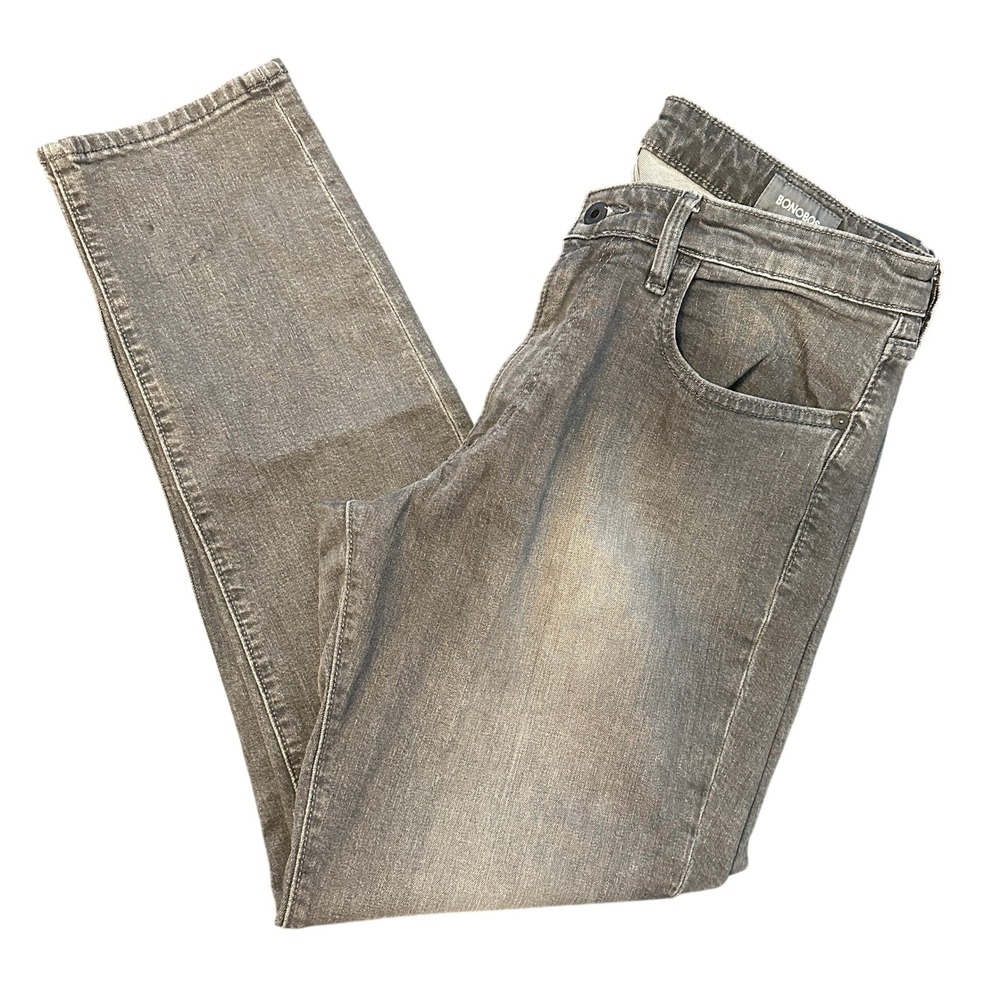 BONOBOS Mens Gray Jeans‎ Slim Fit Size 33x32 Denim Stretch Pants